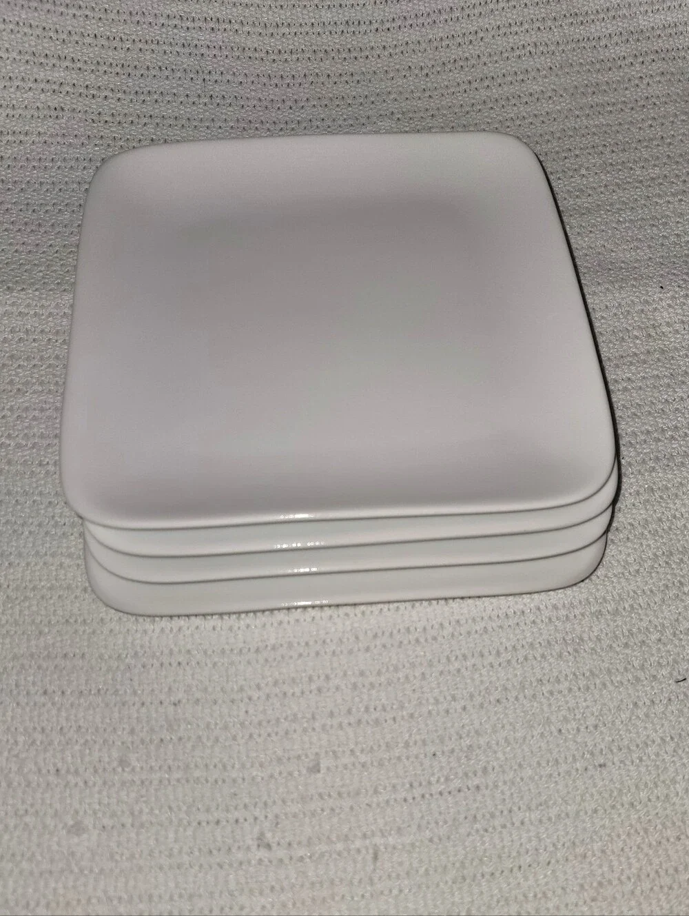 Crate&Barrel White Square Lunch/Sandwich Plates